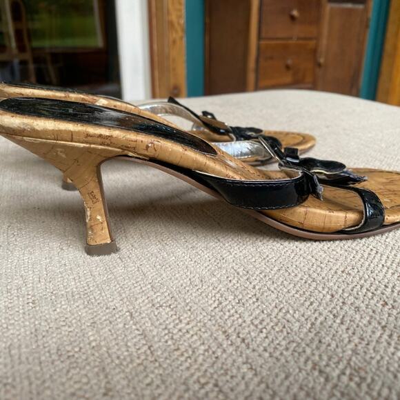 CL by Laundry Size 7 Coquette Timeless Office Femme Black Sandals Kitten heel - Picture 2 of 5